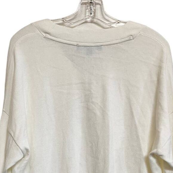 TOMMY HILFIGER Rainbow Striped-Sleeve Sweater V-Neck Pullover‎ SZ M NWOT - Picture 9 of 10